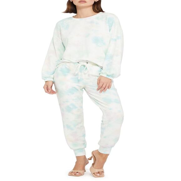 Sanctuary Perfect Fleece Sweatshirt In Tie Dye XL - Picture 2 of 3